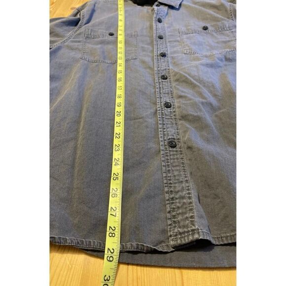 American
Eagle Button Up Shirt Chambray Gray men’s size Large Vintage 90s - Picture 4 of 8